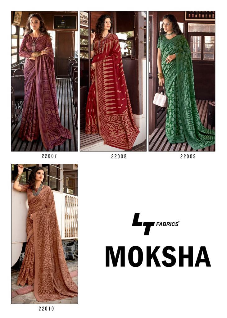 Lt Moksha Latest Fancy Designer Festive Wear Heavy Stylish Linen Braso Silk Saree Collection